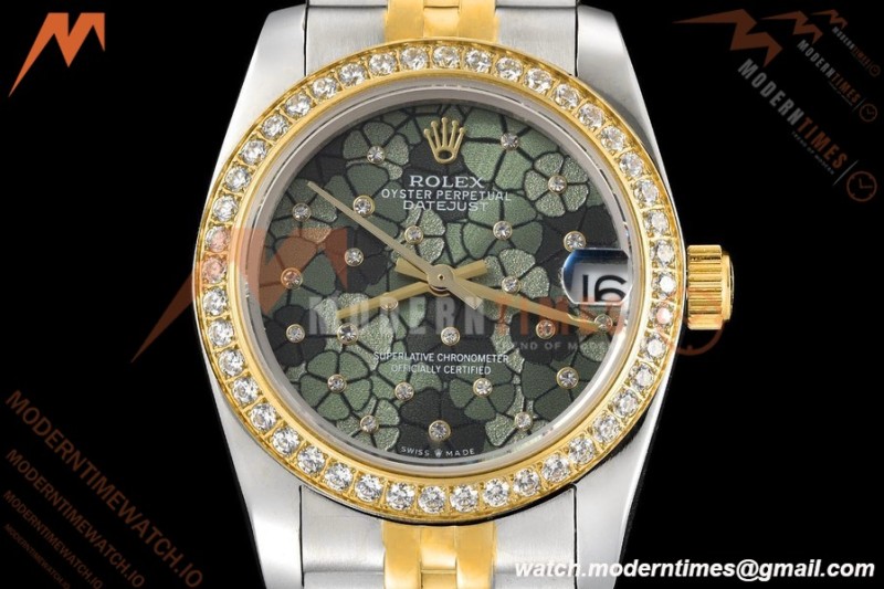 Rolex - Datejust Ladies 278383 31mm Jub Dia YG/SS Floral Motif/Dia GDF MY8215