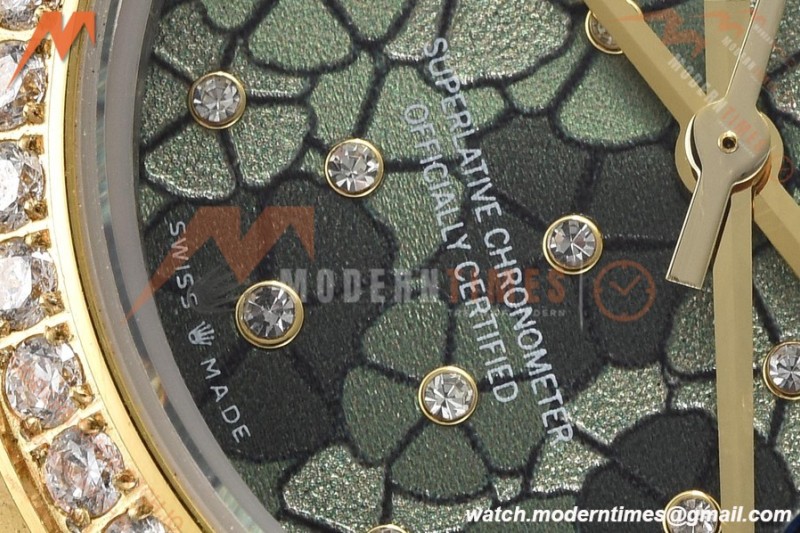 Rolex - Datejust Ladies 278383 31mm Jub Dia YG/SS Floral Motif/Dia GDF MY8215