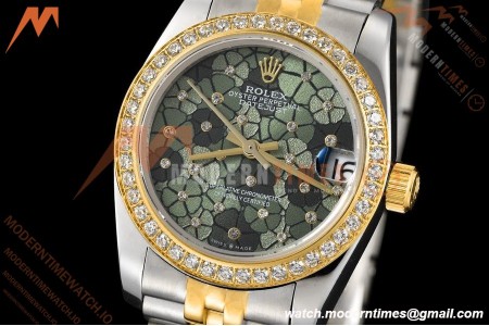 Rolex - Datejust Ladies 278383 31mm Jub Dia YG/SS Floral Motif/Dia GDF MY8215