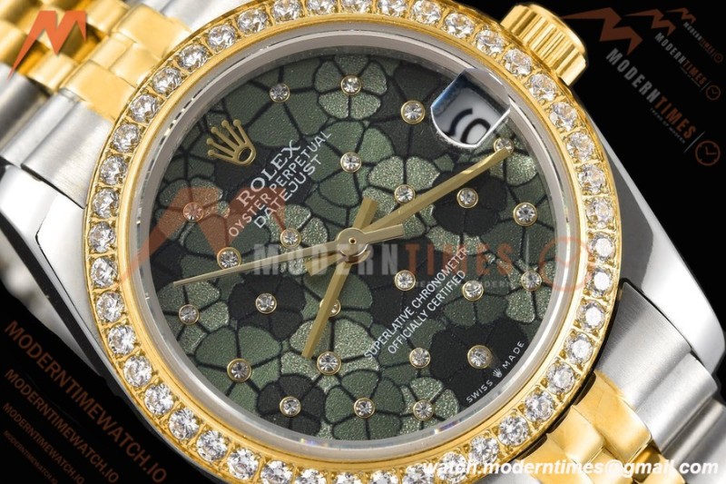 Rolex - Datejust Ladies 278383 31mm Jub Dia YG/SS Floral Motif/Dia GDF MY8215