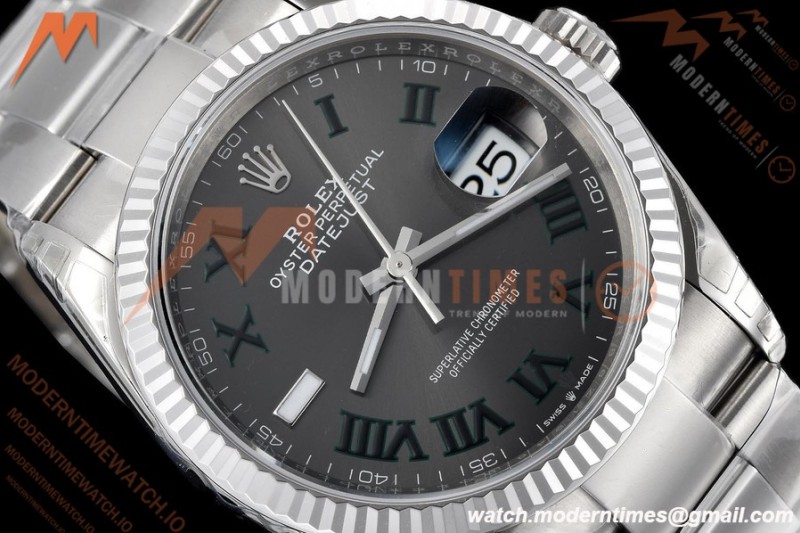Rolex - Datejust 126234 36mm Wimbledon Oys Flt 904L SS/SS Grey/Rmn VSF VS3235