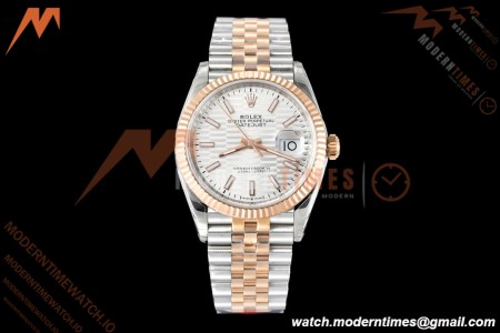 Rolex - Datejust 126231 36mm Jub Flt 904L RG/SS Silver Textured/Stk VSF VS3235