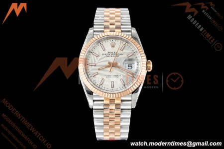Rolex - Datejust 126231 36mm Jub Flt 904L RG/SS Silver Palm/Stk VSF VS3235