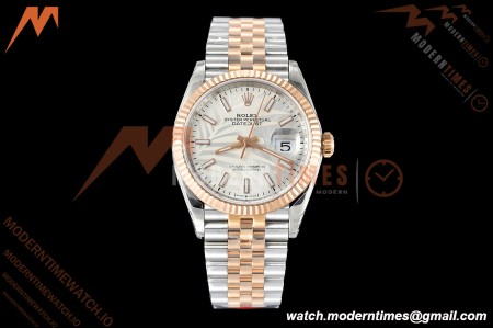 Rolex - Datejust 126231 36mm Jub Flt 904L RG/SS Silver Palm/Stk VSF VS3235