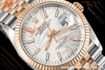 Rolex - Datejust 126231 36mm Jub Flt 904L RG/SS Silver Palm/Stk VSF VS3235