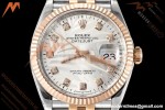 Rolex - Datejust 126231 36mm Jub Flt 904L RG/SS Silver Palm/Dia VSF VS3235