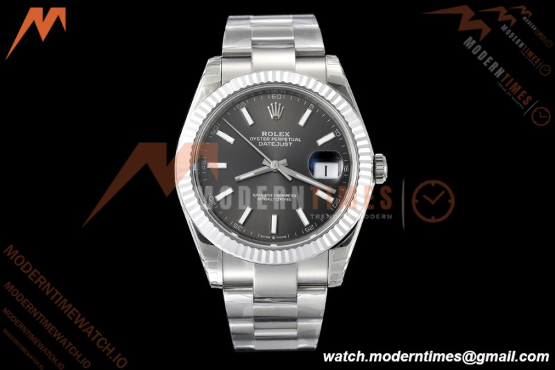 Rolex - Datejust 126334 41mm Oys Flt 904L SS/SS Grey/Stk VSF VS3235