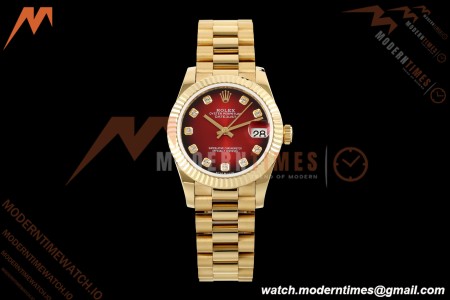 Rolex - Datejust Ladies 278278 31mm Pre Flt YG/YG Red/Dia GMF A2824 | 롤렉스 - 데이트저스트 레이디스 278278 31mm 프리플랫 YG/YG 레드/다이아 GMF A2824