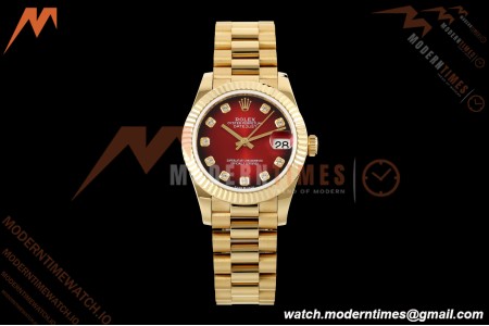 Rolex - Datejust Ladies 278278 31mm Pre Flt YG/YG Red/Dia GMF A2824 | 롤렉스 - 데이트저스트 레이디스 278278 31mm 프리플랫 YG/YG 레드/다이아 GMF A2824