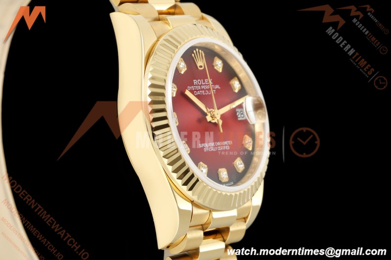 Rolex - Datejust Ladies 278278 31mm Pre Flt YG/YG Red/Dia GMF A2824