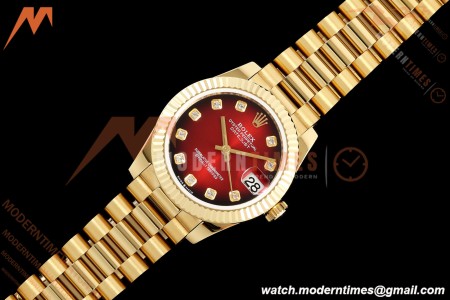 Rolex - Datejust Ladies 278278 31mm Pre Flt YG/YG Red/Dia GMF A2824 | 롤렉스 - 데이트저스트 레이디스 278278 31mm 프리플랫 YG/YG 레드/다이아 GMF A2824