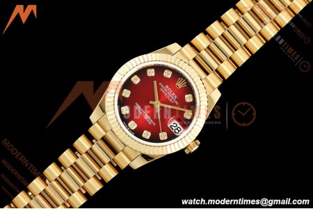 Rolex - Datejust Ladies 278278 31mm Pre Flt YG/YG Red/Dia GMF A2824 | 롤렉스 - 데이트저스트 레이디스 278278 31mm 프리플랫 YG/YG 레드/다이아 GMF A2824