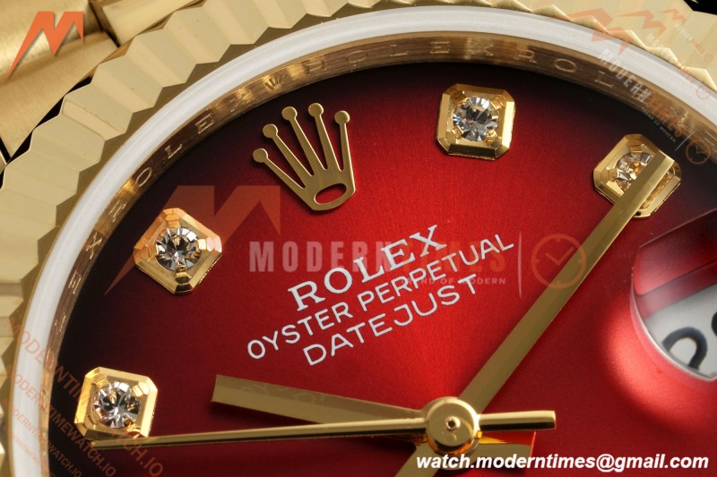Rolex - Datejust Ladies 278278 31mm Pre Flt YG/YG Red/Dia GMF A2824