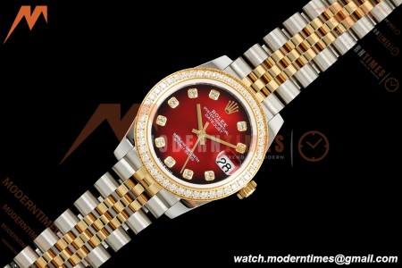 Rolex - Datejust Ladies 278383 31mm Jub Dia YG/SS Red/Dia GMF A2824 | 롤렉스 – 데이트저스트 데이멘 278383 31mm Jub Dia YG/SS Rot/Dia GMF A2824