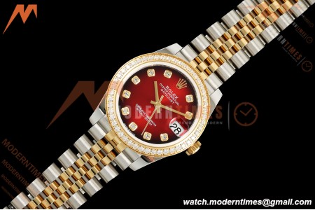 Rolex - Datejust Ladies 278383 31mm Jub Dia YG/SS Red/Dia GMF A2824 | 롤렉스 – 데이트저스트 데이멘 278383 31mm Jub Dia YG/SS Rot/Dia GMF A2824