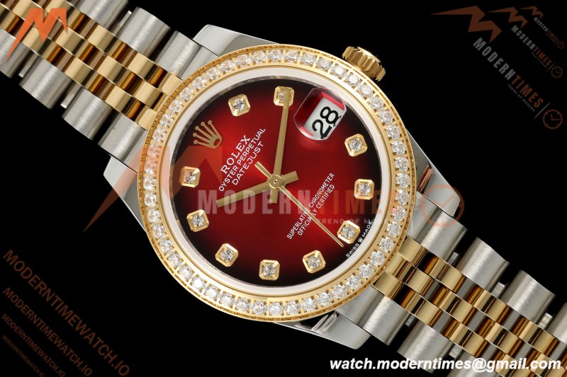 Rolex - Datejust Ladies 278383 31mm Jub Dia YG/SS Red/Dia GMF A2824