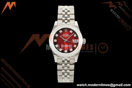 Rolex - Datejust Ladies 278274 31mm Jub Dia SS/SS Red/Dia GMF A2824 | 롤렉스 - 데이트저스트 레이디스 278274 31mm 주브 다이아 SS/SS 레드/다이아 GMF A2824
