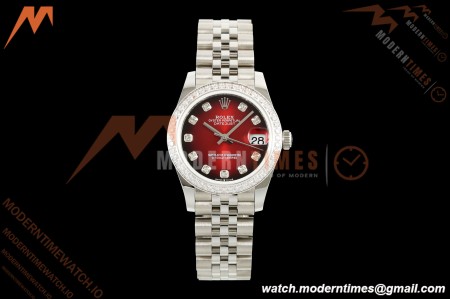 Rolex - Datejust Ladies 278274 31mm Jub Dia SS/SS Red/Dia GMF A2824 | 롤렉스 - 데이트저스트 레이디스 278274 31mm 주브 다이아 SS/SS 레드/다이아 GMF A2824