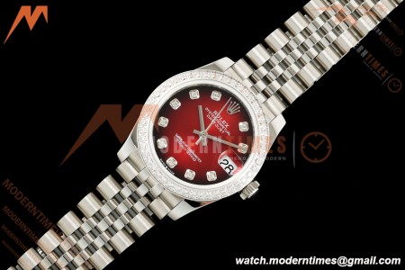 Rolex - Datejust Ladies 278274 31mm Jub Dia SS/SS Red/Dia GMF A2824 | 롤렉스 - 데이트저스트 레이디스 278274 31mm 주브 다이아 SS/SS 레드/다이아 GMF A2824