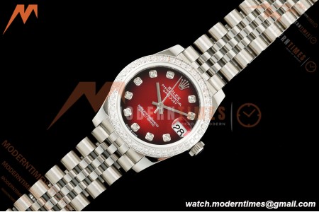 Rolex - Datejust Ladies 278274 31mm Jub Dia SS/SS Red/Dia GMF A2824 | 롤렉스 - 데이트저스트 레이디스 278274 31mm 주브 다이아 SS/SS 레드/다이아 GMF A2824