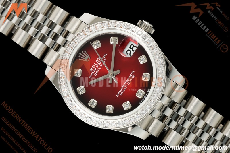 Rolex - Datejust Ladies 278274 31mm Jub Dia SS/SS Red/Dia GMF A2824