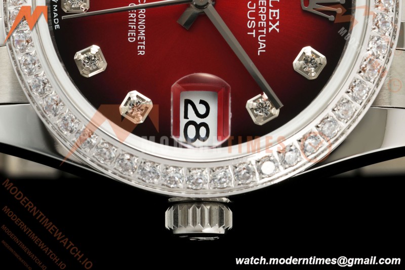 Rolex - Datejust Ladies 278274 31mm Jub Dia SS/SS Red/Dia GMF A2824