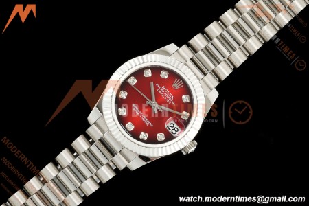 Rolex - Datejust Ladies 278274 31mm Pre Flt SS/SS Red/Dia GMF A2824 | 롤렉스 - 데이트저스트 레이디스 278274 31mm 프리플랫 SS/SS 레드/다이아 GMF A2824