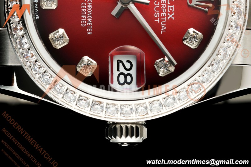 Rolex - Datejust Ladies 278274 31mm Pre Dia SS/SS Red/Dia GMF A2824