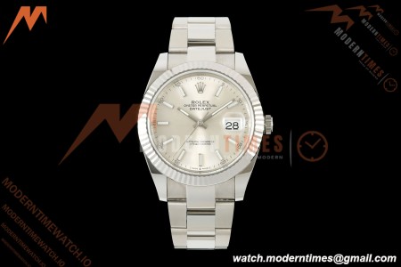 Rolex - Datejust 126334 41mm Oys Flt 904L SS/SS Silv/Stk SCF VR3235