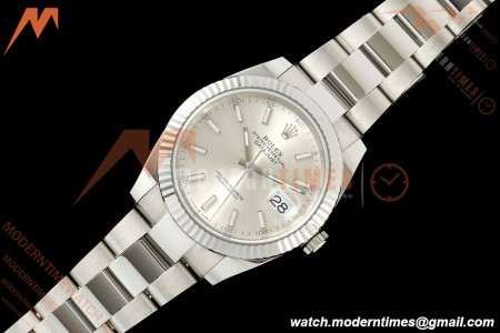 Rolex - Datejust 126334 41mm Oys Flt 904L SS/SS Silv/Stk SCF VR3235