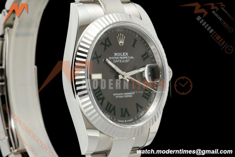 Rolex - Datejust 126334 41mm Wimbledon Oys Flt 904L SS/SS Grey/Rmn SCF VR3235