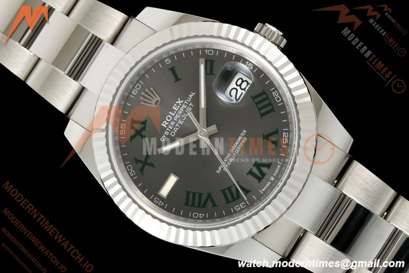 Rolex - Datejust 126334 41mm Wimbledon Oys Flt 904L SS/SS Grey/Rmn SCF VR3235