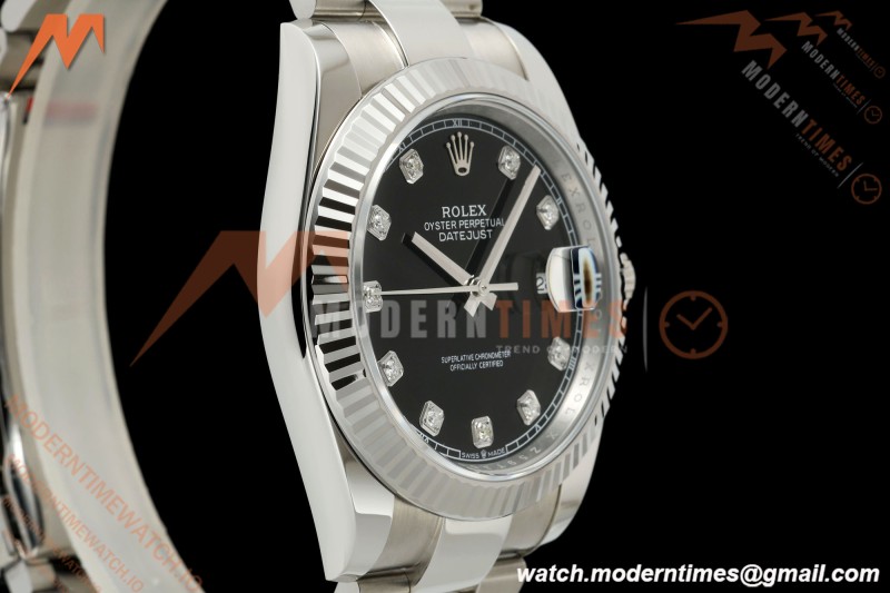 Rolex - Datejust 126334 41mm Oys Flt 904L SS/SS Blk/Dia SCF VR3235