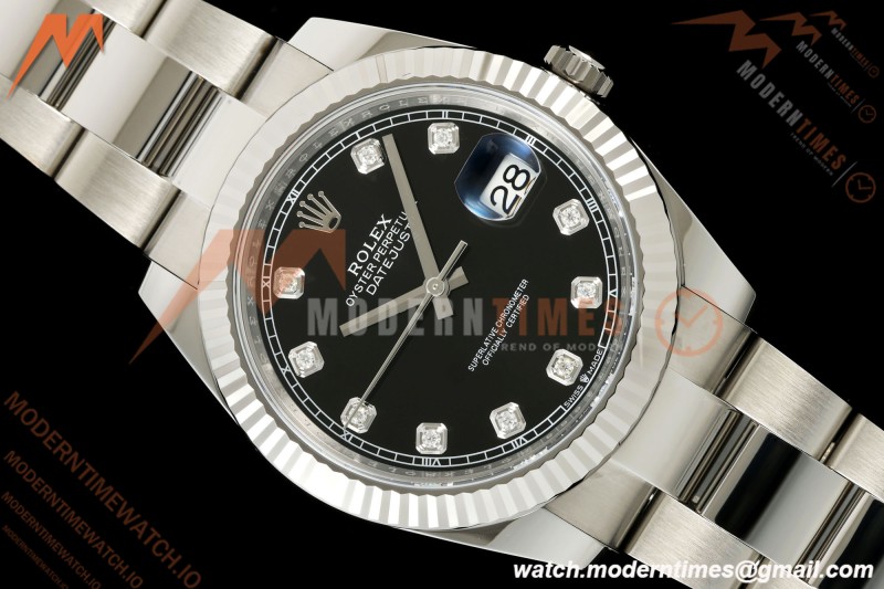 Rolex - Datejust 126334 41mm Oys Flt 904L SS/SS Blk/Dia SCF VR3235