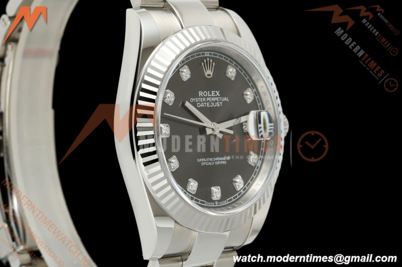 Rolex - Datejust 126334 41mm Oys Flt 904L SS/SS Gray/Dia SCF VR3235