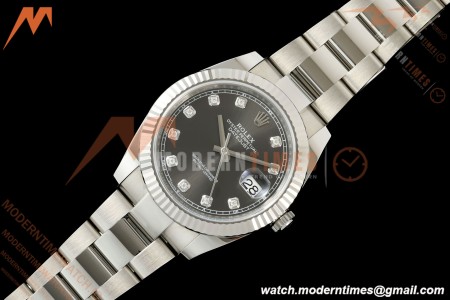 Rolex - Datejust 126334 41mm Oys Flt 904L SS/SS Gray/Dia SCF VR3235