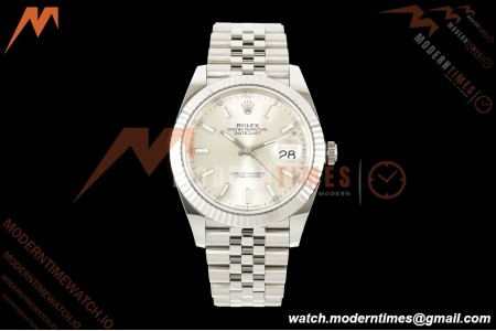Rolex - Datejust 126334 41mm Jub Flt 904L SS/SS Silv/Stk SCF VR3235 | 롤렉스 데이트저스트 126334 41mm 주빌리 브레이슬릿 904L 스테인리스 스틸/실버 다이얼 스무스 베젤 VR3235 무브먼트