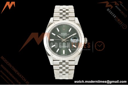 Rolex - Datejust 126334 41mm Jub Flt 904L SS/SS Grn/Stk SCF VR3235 | 롤렉스 - 데이트저스트 126334 41mm 주빌리 브레이슬릿 904L 스테인리스 스틸/스테인리스 스틸 그린 다이얼/스틱 인덱스 SCF VR3235 무브먼트