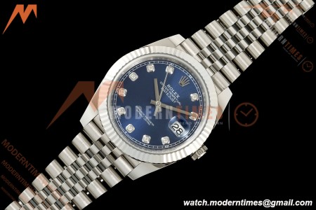 Rolex - Datejust 126334 41mm Jub Flt 904L SS/SS Blu/Dia SCF VR3235 | 롤렉스 데이트저스트 126334 41mm 주빌리 브레이슬릿 플루티드 베젤 904L 스테인리스 스틸/스테인리스 스틸 블루 다이얼 다이아몬드 인덱스 SCF VR3235 무브먼트