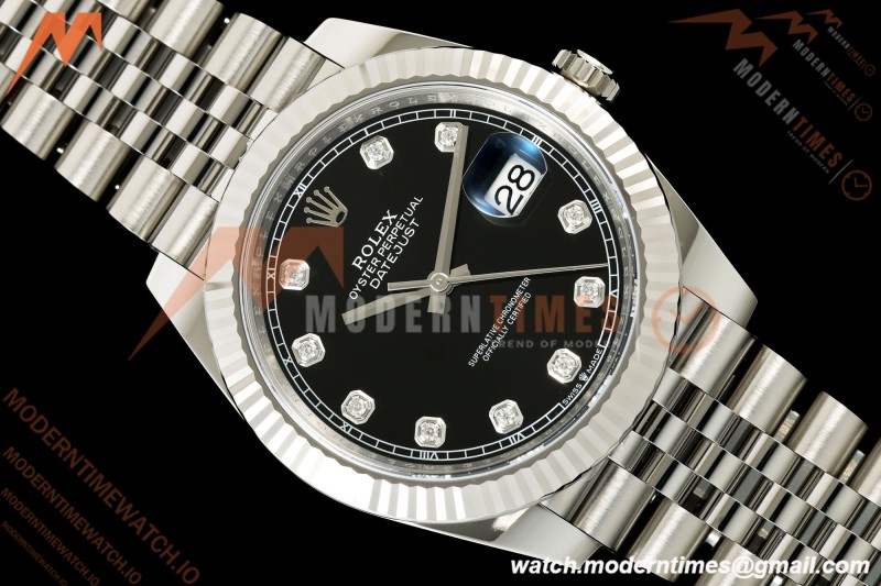 Rolex - Datejust 126334 41mm Jub Flt 904L SS/SS Blk/Dia SCF VR3235