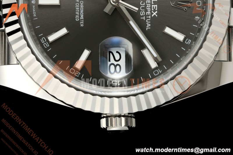 Rolex - Datejust 126334 41mm Jub Flt 904L SS/SS Gray/Stk SCF VR3235