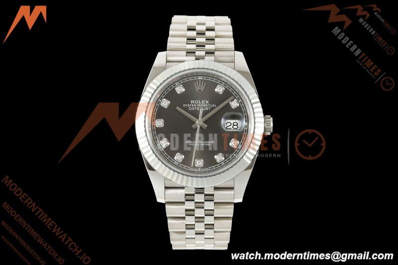 Rolex - Datejust 126334 41mm Jub Flt 904L SS/SS Gray/Dia SCF VR3235 | 롤렉스 데이트저스트 126334 41mm 주빌리 브레이슬릿 904L 스테인리스 스틸/스테인리스 스틸 그레이 다이얼 다이아몬드 인덱스 SCF VR3235 무브먼트