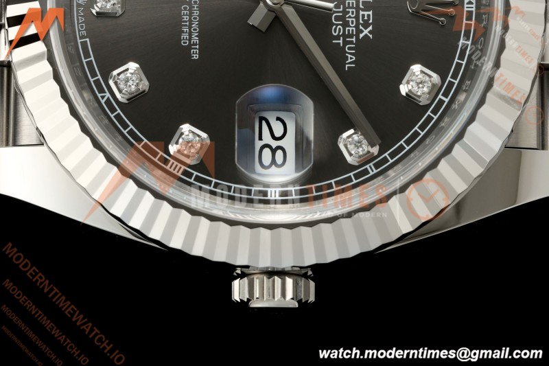 Rolex - Datejust 126334 41mm Jub Flt 904L SS/SS Gray/Dia SCF VR3235 | 롤렉스 데이트저스트 126334 41mm 주빌리 브레이슬릿 904L 스테인리스 스틸/스테인리스 스틸 그레이 다이얼 다이아몬드 인덱스 SCF VR3235 무브먼트