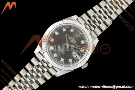 Rolex - Datejust 126334 41mm Jub Flt 904L SS/SS Gray/Dia SCF VR3235 | 롤렉스 데이트저스트 126334 41mm 주빌리 브레이슬릿 904L 스테인리스 스틸/스테인리스 스틸 그레이 다이얼 다이아몬드 인덱스 SCF VR3235 무브먼트