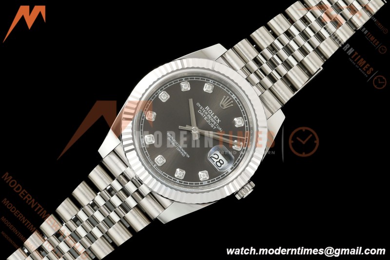 Rolex - Datejust 126334 41mm Jub Flt 904L SS/SS Gray/Dia SCF VR3235 | 롤렉스 데이트저스트 126334 41mm 주빌리 브레이슬릿 904L 스테인리스 스틸/스테인리스 스틸 그레이 다이얼 다이아몬드 인덱스 SCF VR3235 무브먼트