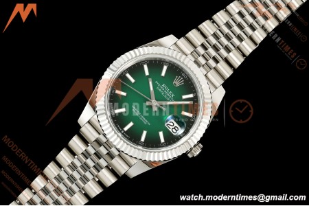 Rolex - Datejust 126334 41mm Jub Flt 904L SS/SS Ombre Green/Stk EWEF DD3235