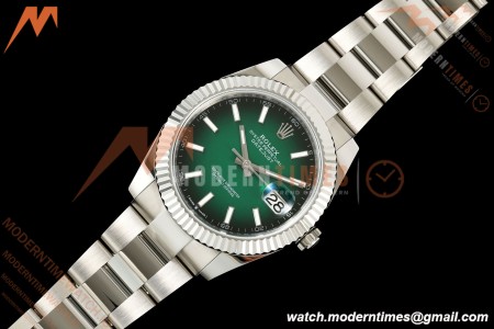 Rolex - Datejust 126334 41mm Oys Flt 904L SS/SS Ombre Green/Stk EWEF DD3235