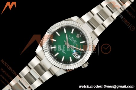 Rolex - Datejust 126334 41mm Oys Flt 904L SS/SS Ombre Green/Stk EWEF DD3235