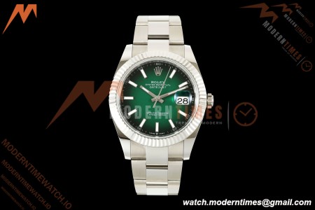 Rolex - Datejust 126334 41mm Oys Flt 904L SS/SS Ombre Green/Stk EWEF DD3235