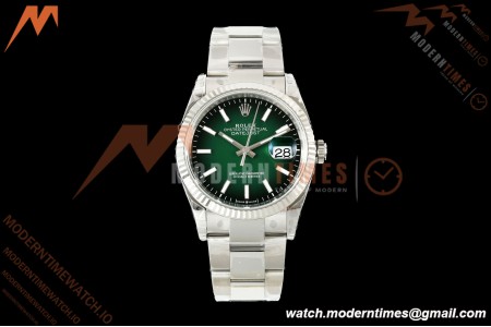 Rolex - Datejust 126234 36mm Oys Flt 904L SS/SS Ombre Green/Stk VSF V2 DD3235